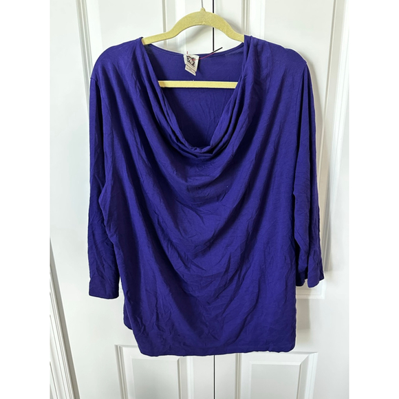 Anne Klein Tops - Anne Klein Purple Cowl Neck Tunic 3X